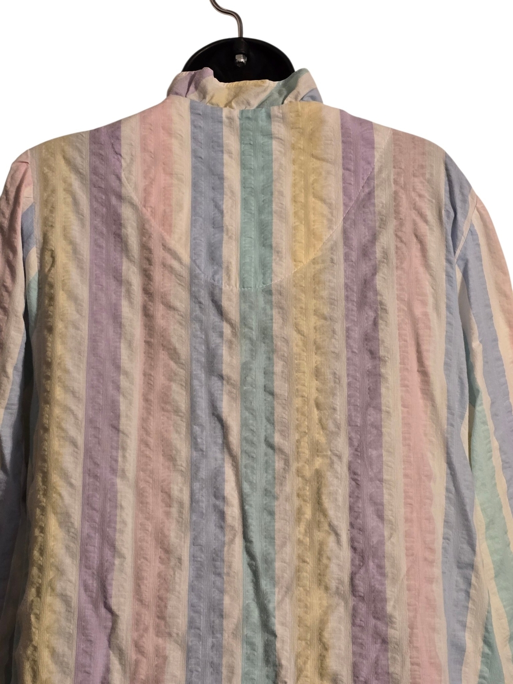 Vintage Pastel Multi-Stripe Ruffled Robe Women's Pastel Stripe - Picture 5 of 7